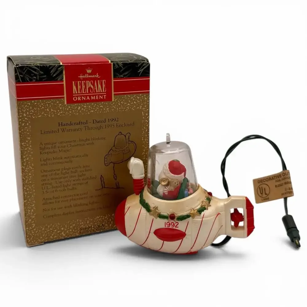 1992 Hallmark Keepsake Santa Sub USS Peppermint Magic Ornament